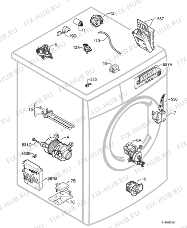 Взрыв-схема стиральной машины Aeg Electrolux L86818 - Схема узла Electrical equipment 268